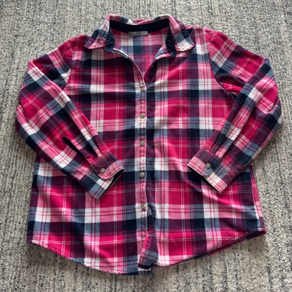 Lee Tops - Lee Soft Plaid Button Down - Pink and Blue